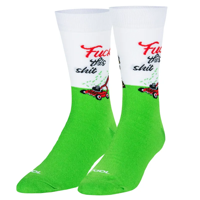 Fuck This Grass Men's Crew Socks sold by Odd Sox