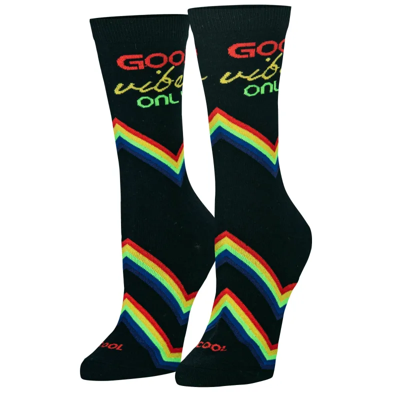 Good Vibes Only Women's Crew Socks sold by Odd Sox