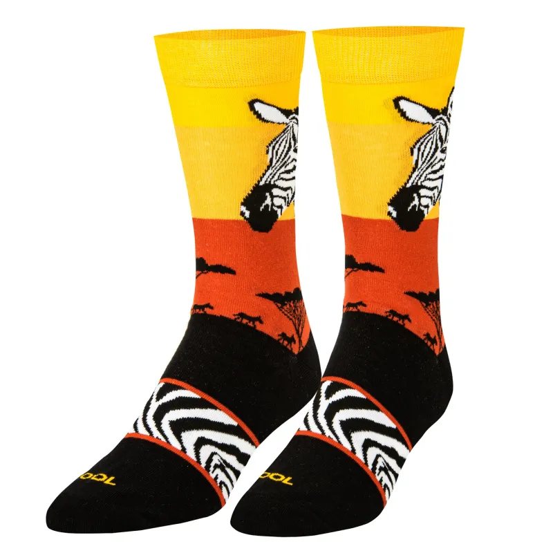 Zebra Safari Men's Crew Socks sold by Odd Sox