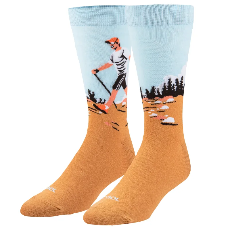 Hit The Trails Men's Crew Socks sold by Odd Sox