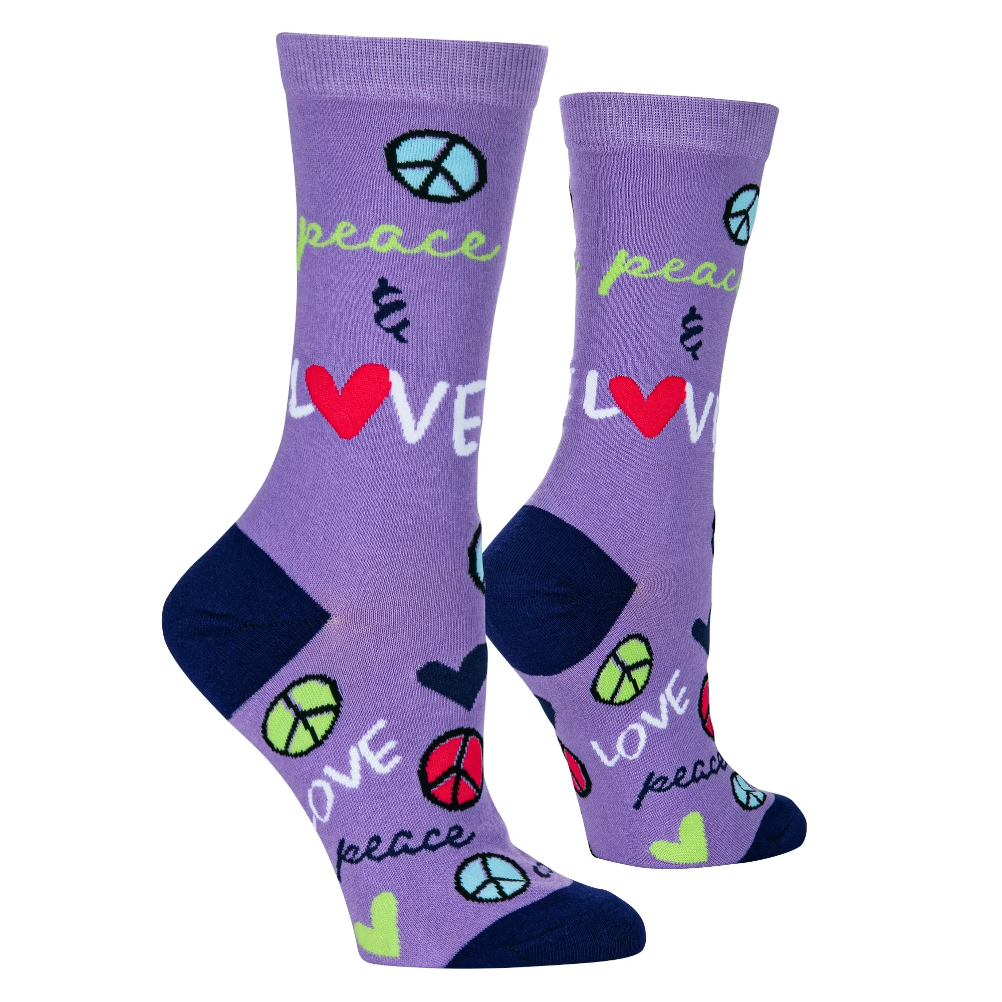 Peace & Love Women's Crew Socks sold by Odd Sox product image thumbnail 3