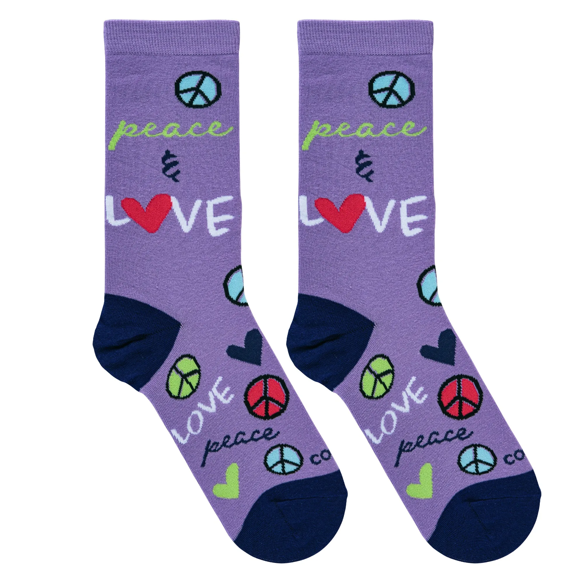 Peace & Love Women's Crew Socks sold by Odd Sox product image thumbnail 5