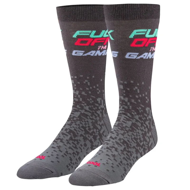 Fuck Off Im Gaming Men's Crew Socks sold by Odd Sox
