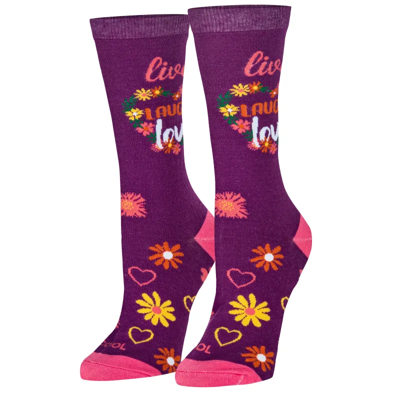 Live Laugh Love Women's Crew Socks sold by Odd Sox