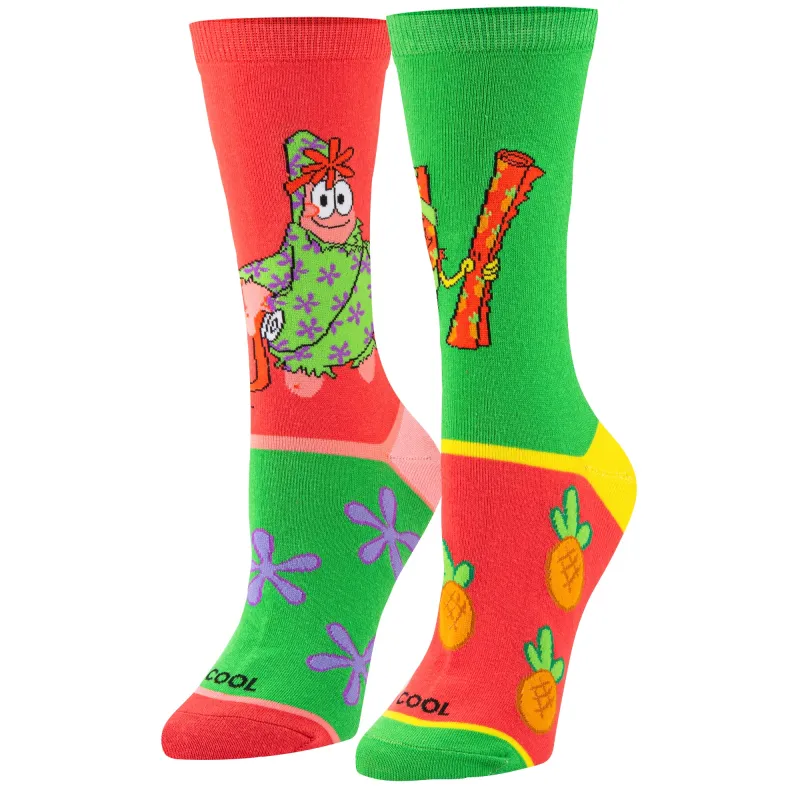 Sponegbob Gift Wrap Women's Crew Socks sold by Odd Sox
