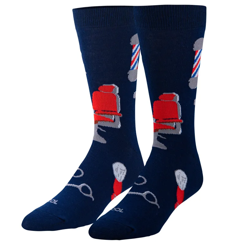 Barber Shop Men's Crew Socks sold by Odd Sox