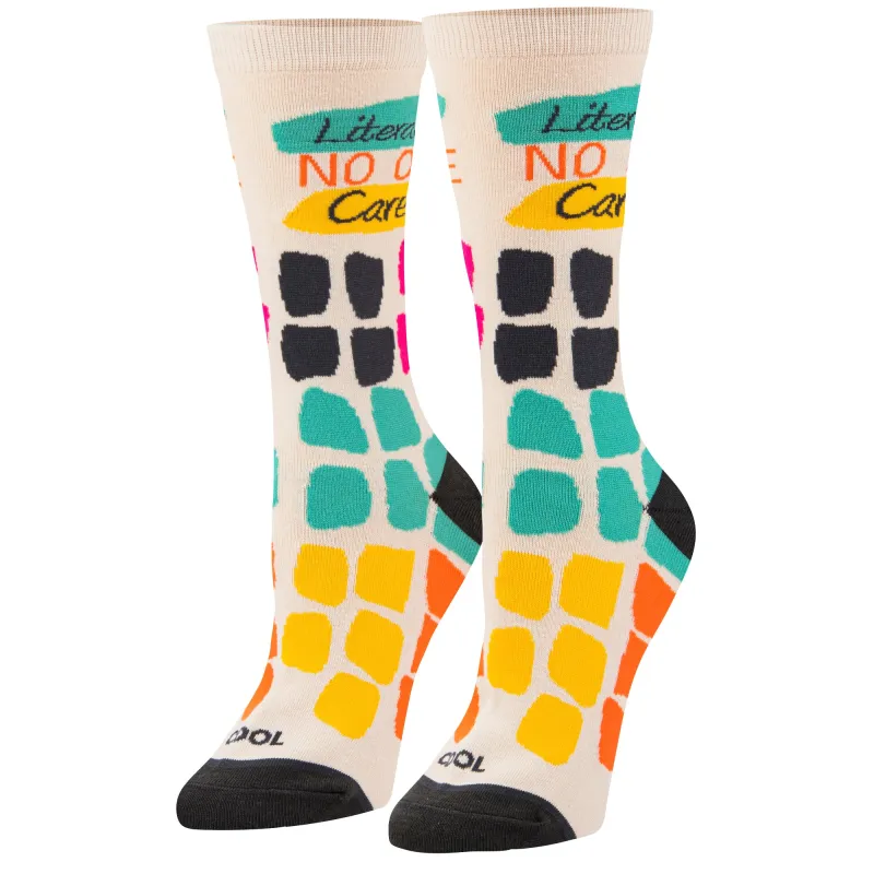 No One Cares Women's Crew Socks sold by Odd Sox