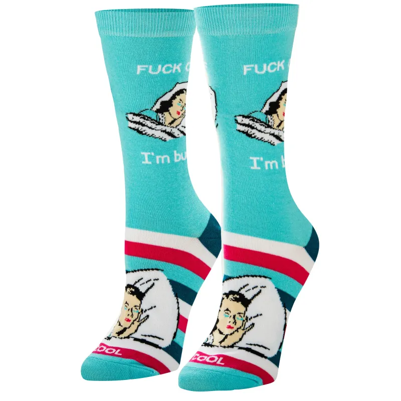 Fuck Off Im Busy Women's Crew Socks sold by Odd Sox