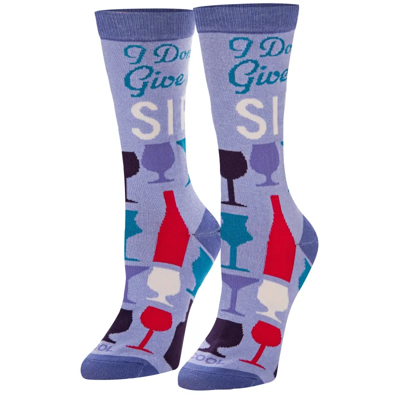 Don't Give A Sip Women's Crew Socks made by Odd Sox