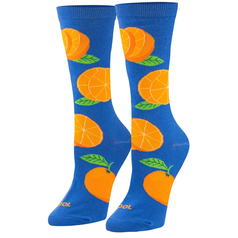 Oranges Women's Crew Socks sold by Odd Sox