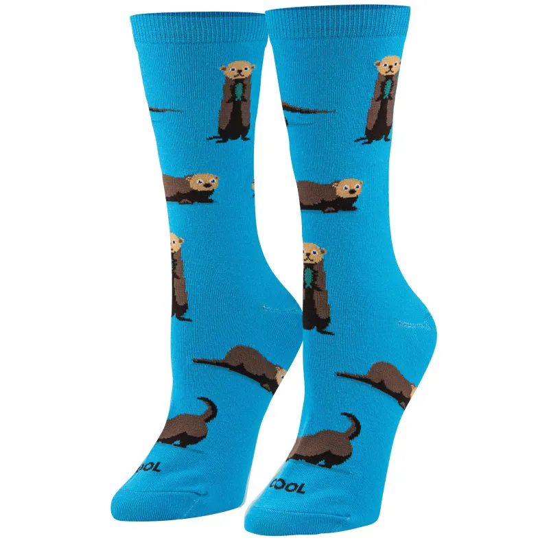 Sea Otters Women's Crew Socks sold by Odd Sox