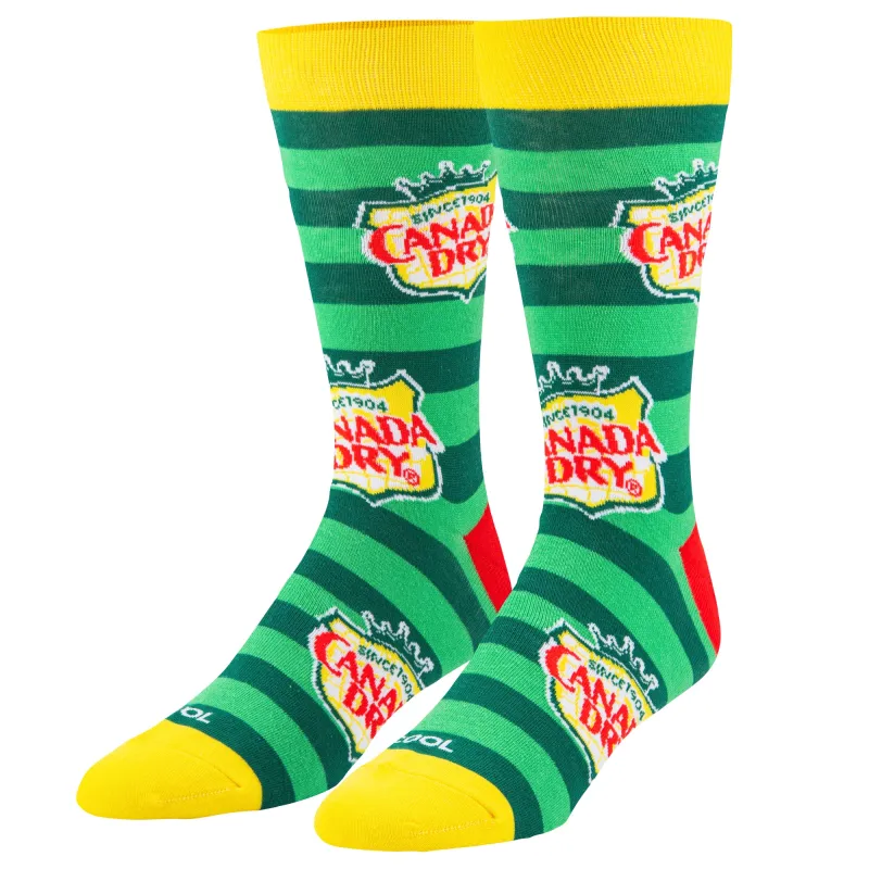 Canada Dry Stripes Men's Crew Socks sold by Odd Sox
