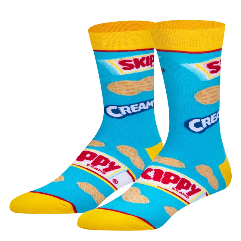 Skippy Creamy Men's Crew Socks sold by Odd Sox
