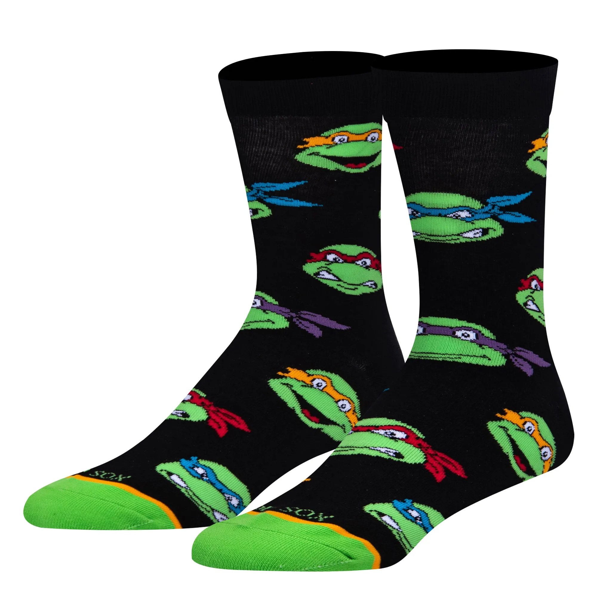 Retro Turtle Heads Men's Crew Socks sold by Odd Sox