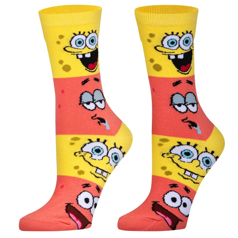 SpongeBob & Patrick Smiley Women's Crew Socks sold by Odd Sox
