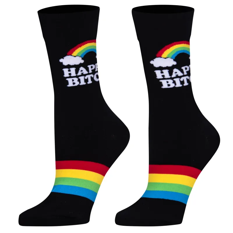 Happy Bitch Women's Crew Socks sold by Odd Sox