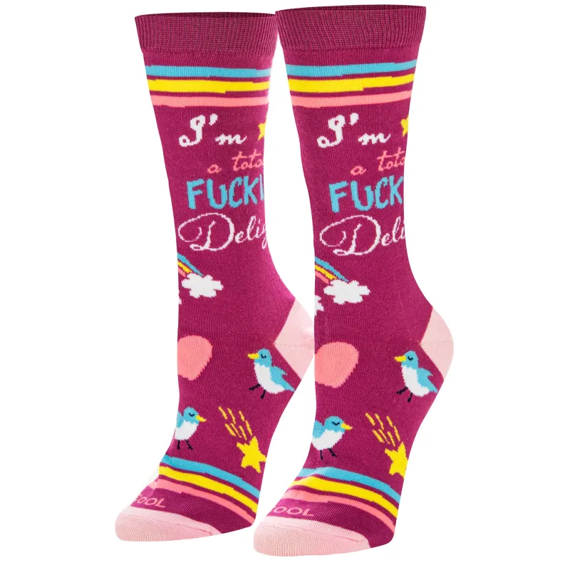 Delight Women's Crew Socks sold by Odd Sox