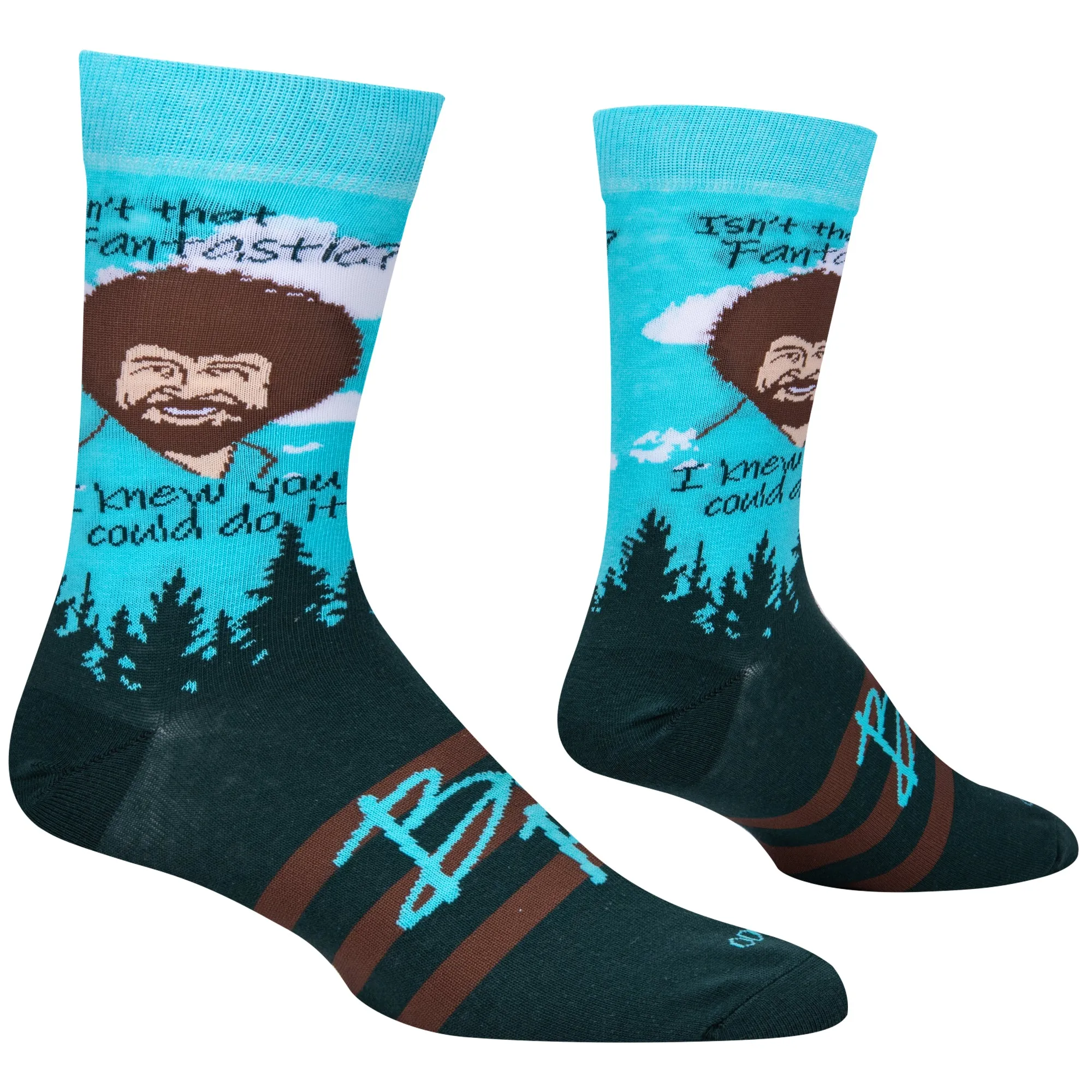 Bob Ross You Can Do it Men's Crew Socks sold by Odd Sox product image thumbnail 3