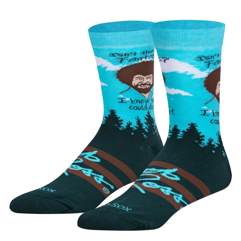 Bob Ross You Can Do it Men's Crew Socks sold by Odd Sox