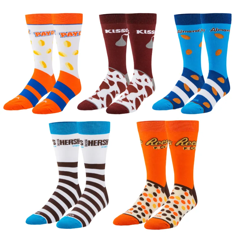 Cool Socks, Hershey's Candy Socks for Men, 5 Pair Gift Box Set, Fun Colorful sold by Odd Sox