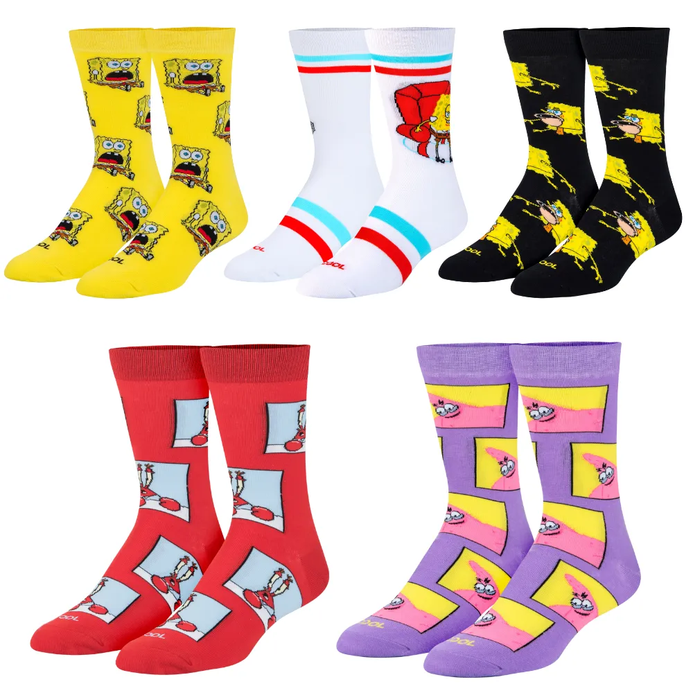 Nickelodeon Men's Crew Socks 5-Pack sold by Odd Sox