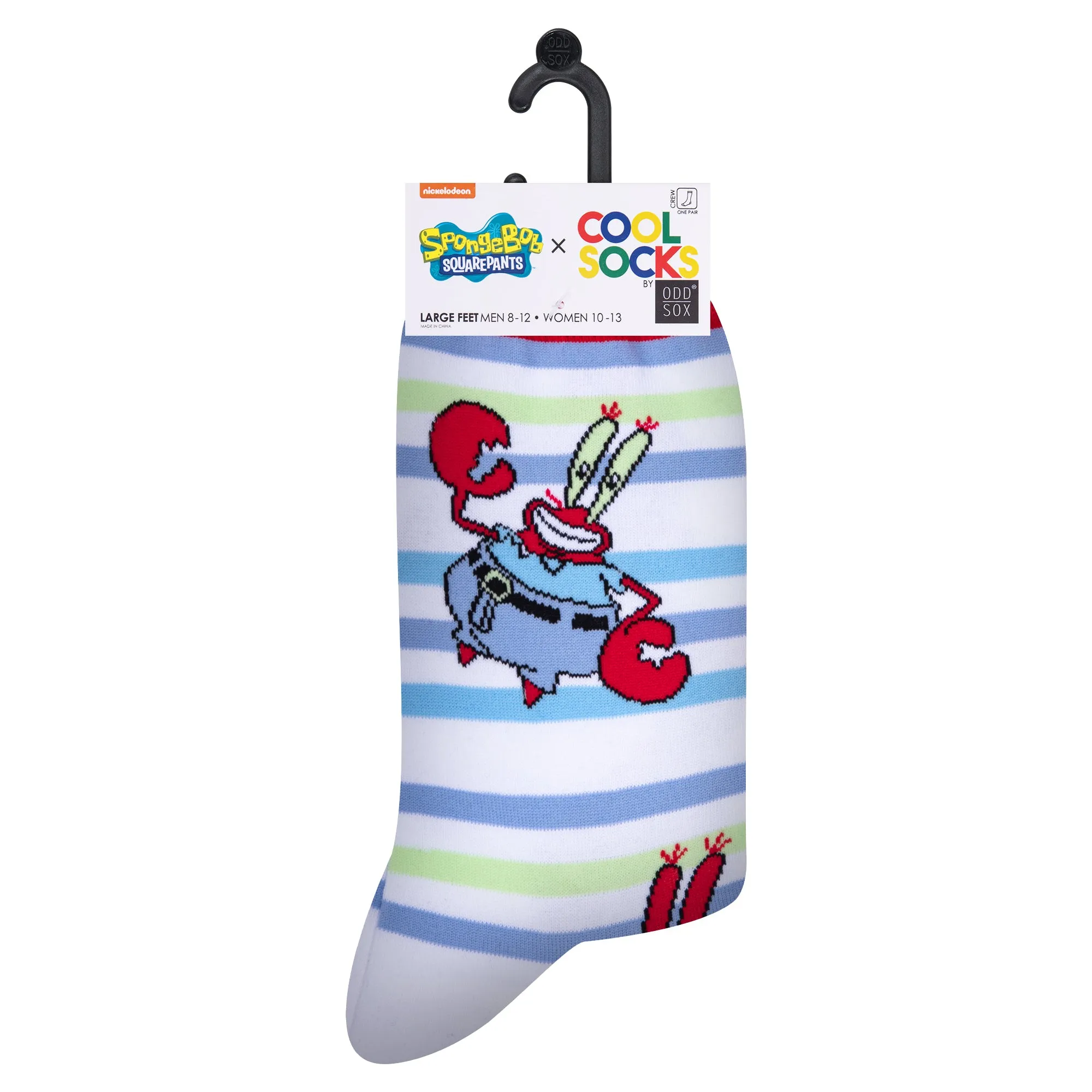 Mr Krab Stripes Men's Crew Socks sold by Odd Sox product image thumbnail 5