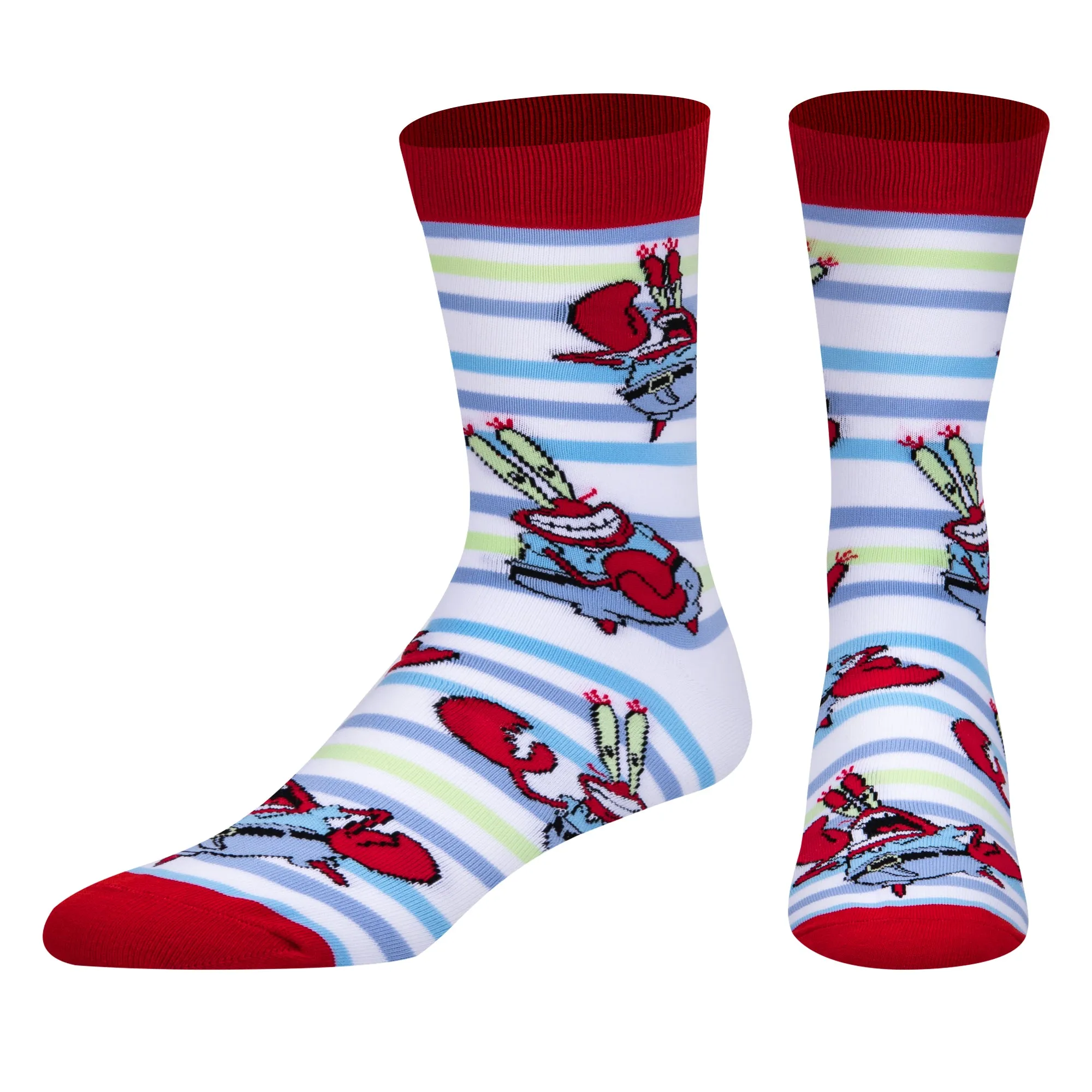 Mr Krab Stripes Men's Crew Socks sold by Odd Sox product image thumbnail 2