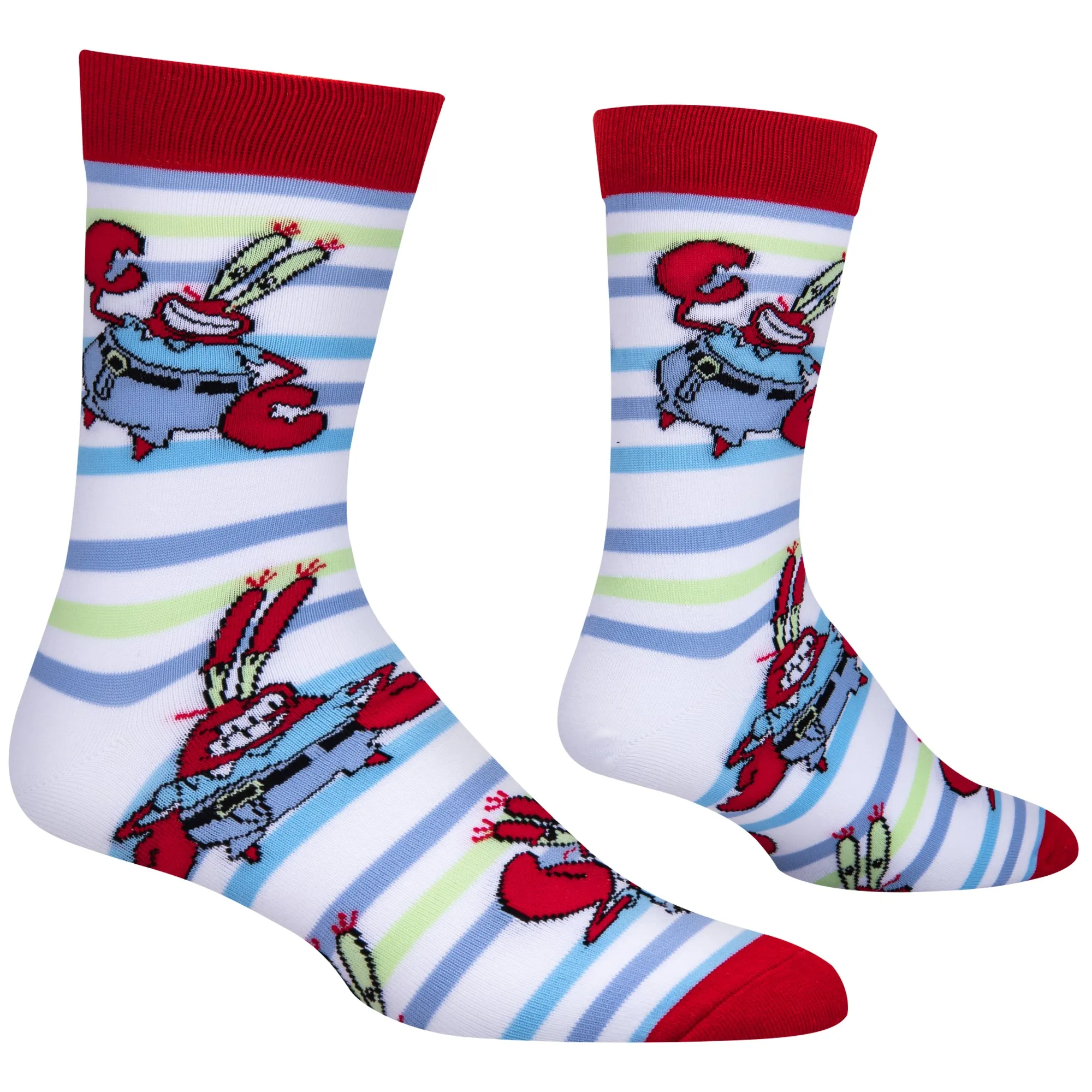 Mr Krab Stripes Men's Crew Socks sold by Odd Sox product image thumbnail 3