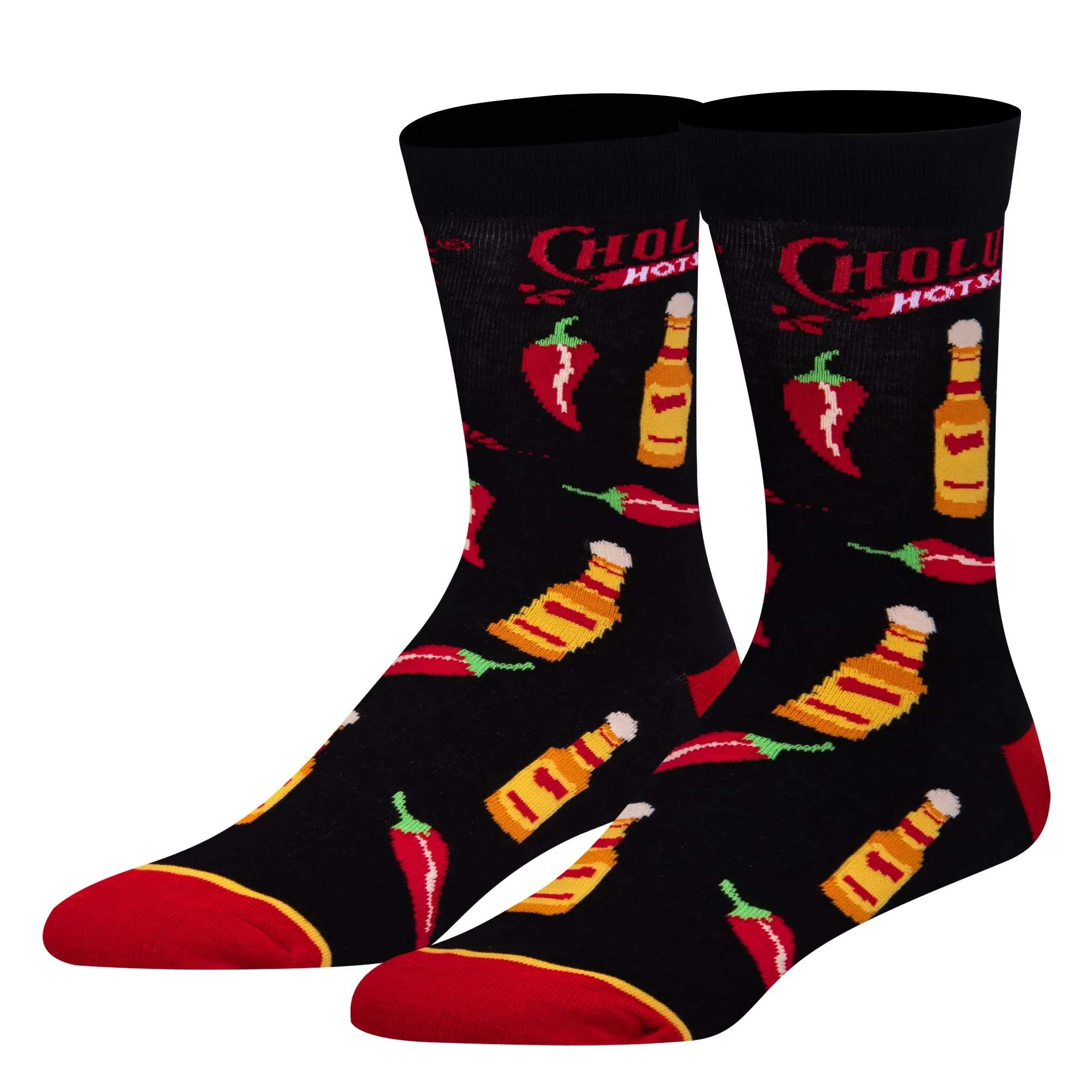 Cholula Nothing Too Spicy Men's Crew Socks sold by Odd Sox
