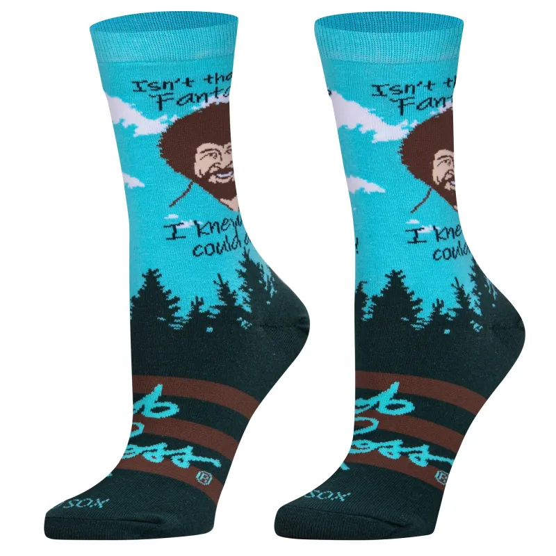 Bob Ross You Can Do It Women's Crew Socks sold by Odd Sox