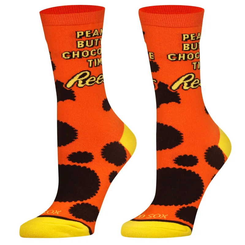 Peanut Reese's Butter Chocolate Time Women's Crew Socks sold by Odd Sox