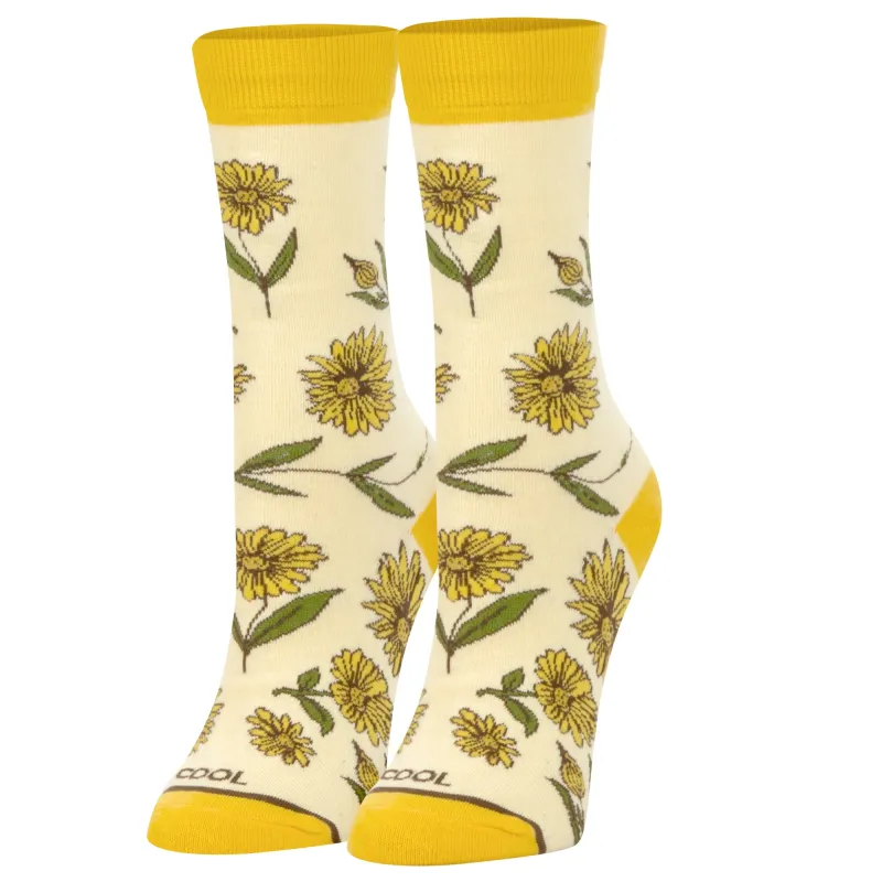 Sun Flower Women's Crew Socks sold by Odd Sox
