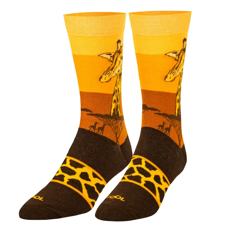 Giraffe Safari Men's Crew Socks sold by Odd Sox