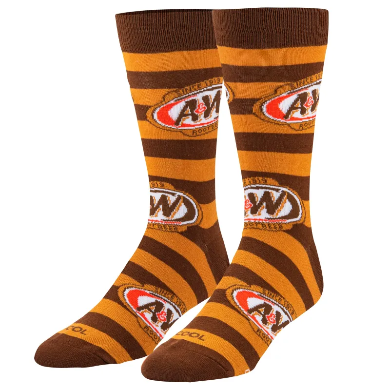 A&W Stripes Men's Crew Socks sold by Odd Sox