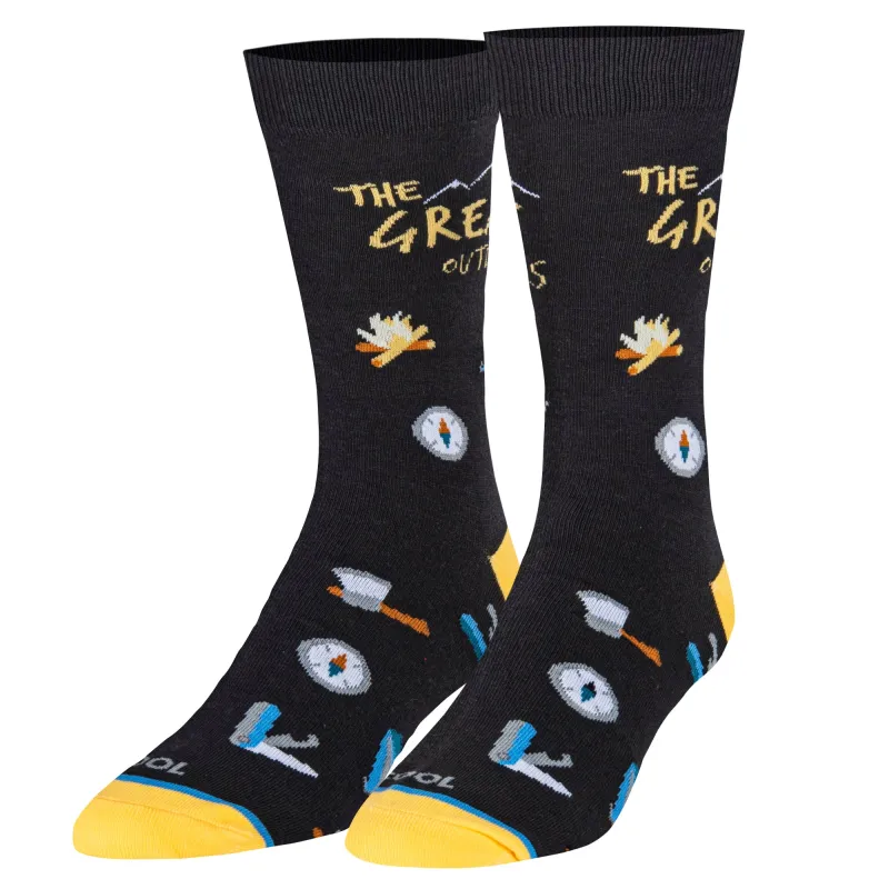 The Great Outdoors Men's Crew Socks sold by Odd Sox