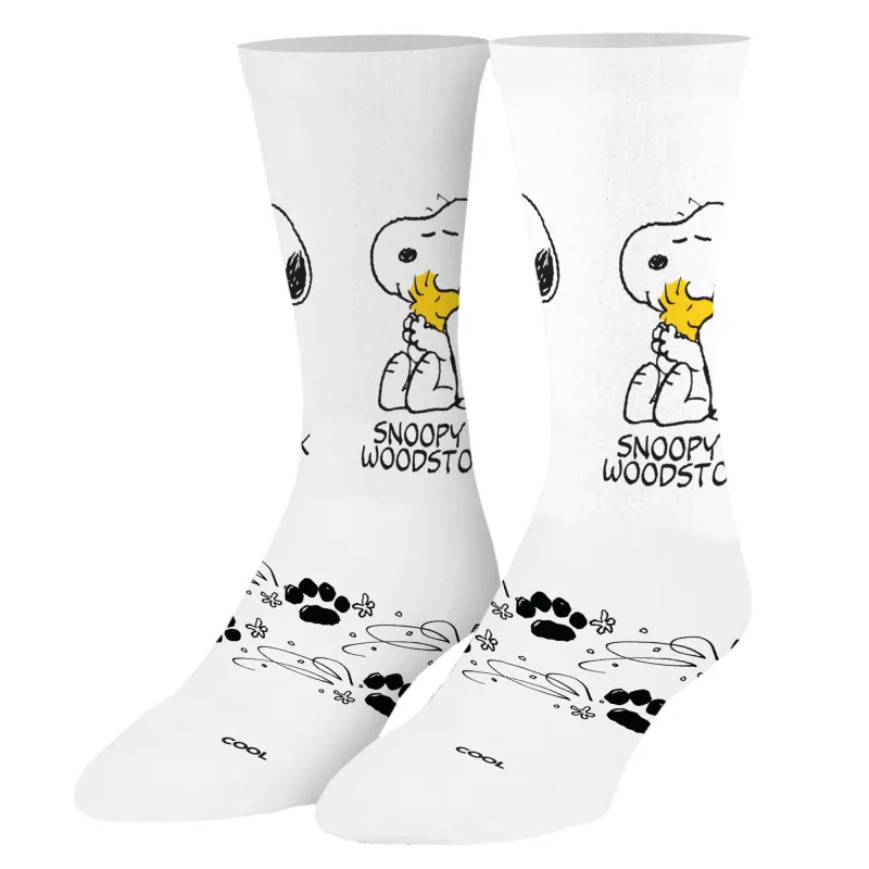 Snoopy & Woodstock Men's Crew Socks sold by Odd Sox