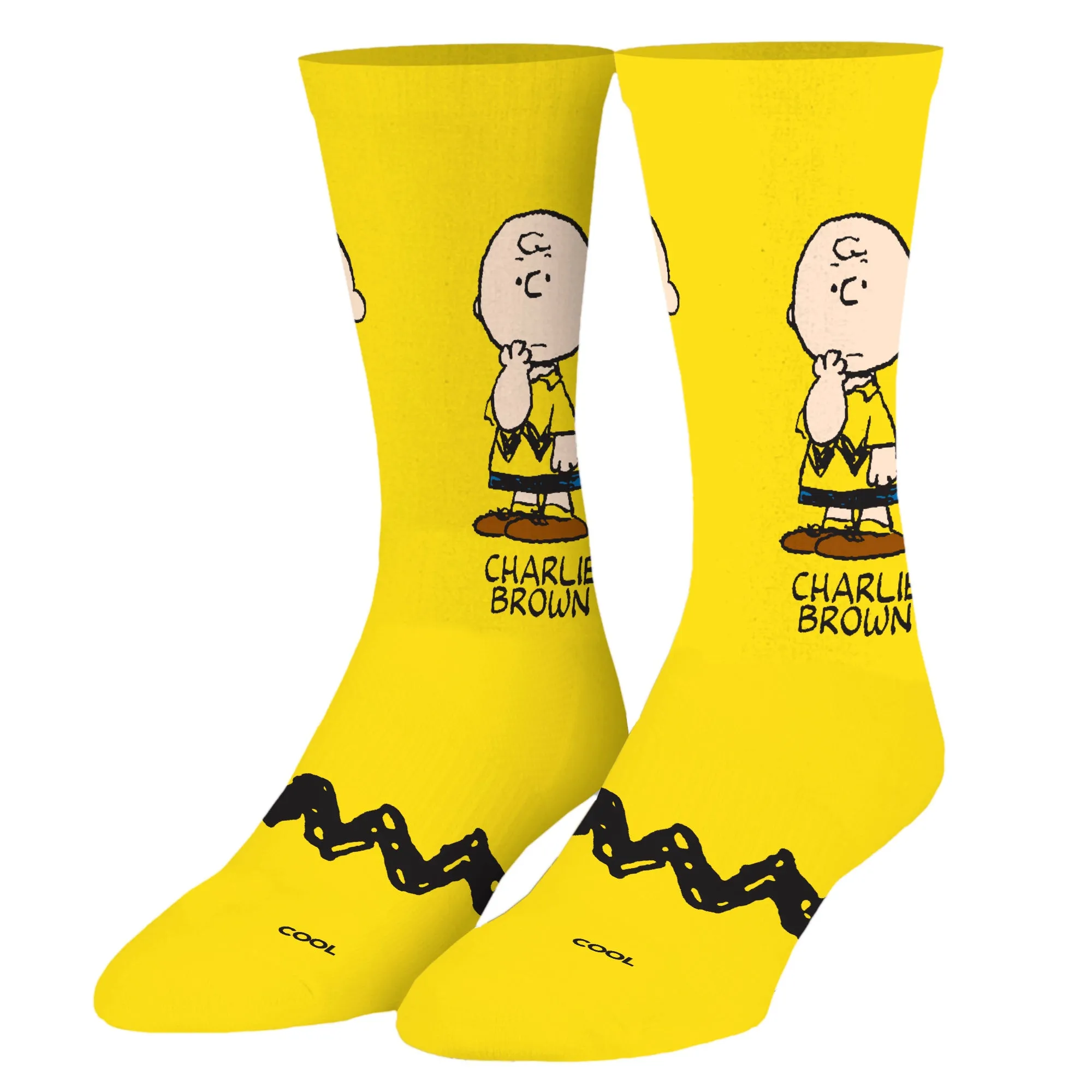 Charlie Brown Men's Crew Socks sold by Odd Sox