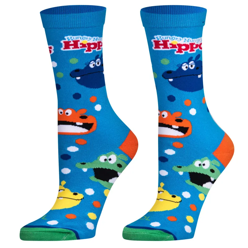 Hungry Hungry Hippos Women's Crew Socks sold by Odd Sox