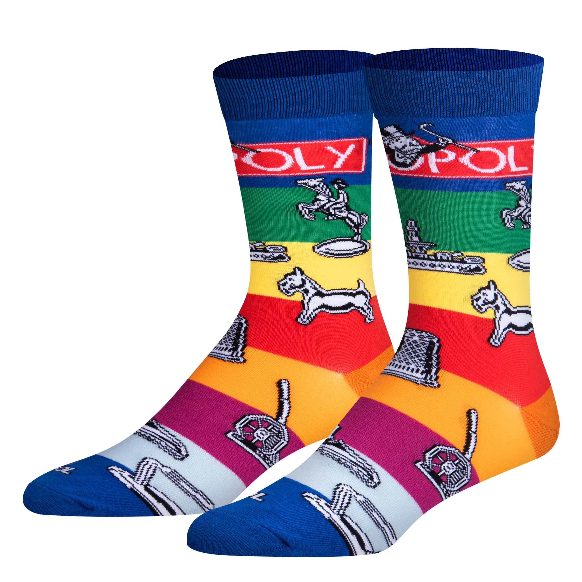 Monopoly Pieces Men's Crew Socks sold by Odd Sox