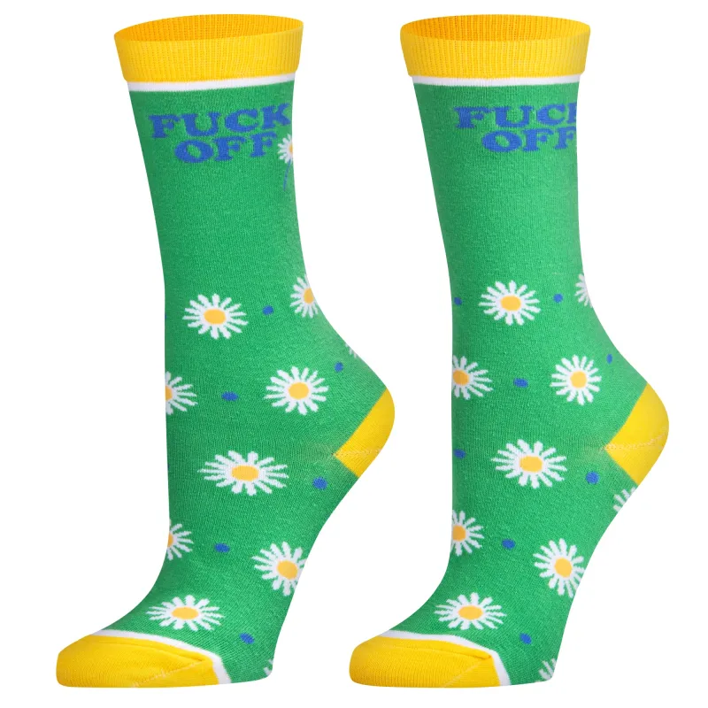 Fuck Off  Women's Crew Socks sold by Odd Sox