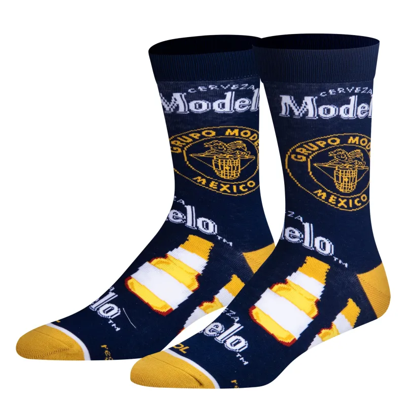 Modelo Bottles Men's Crew Socks sold by Odd Sox