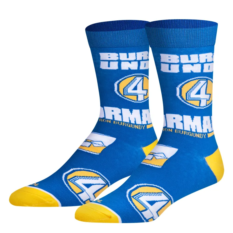 Ron Burgundy Men's Crew Socks sold by Odd Sox