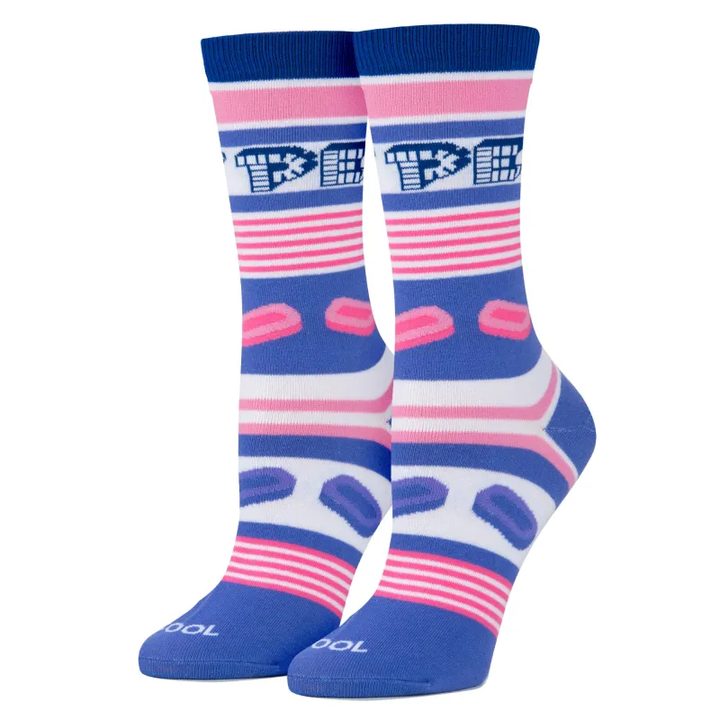 Pez Stripes Women's Crew Socks sold by Odd Sox
