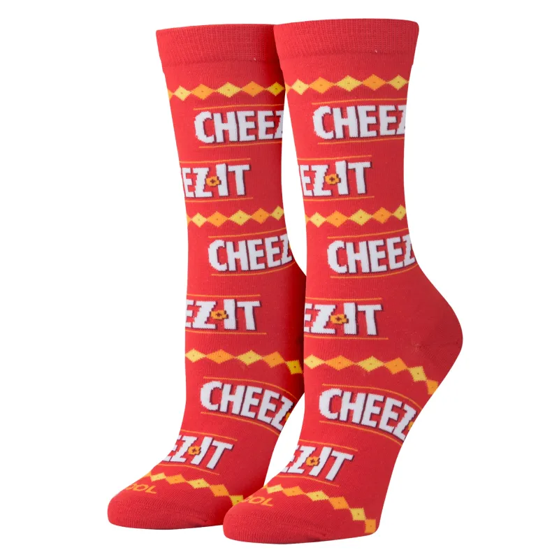 Cheez-It Stripes Women's Crew Socks sold by Odd Sox
