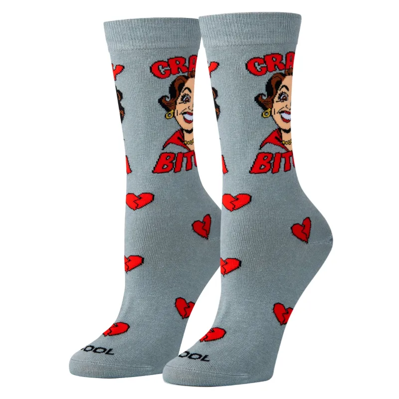 Crazy Bitch Women's Crew Socks sold by Odd Sox