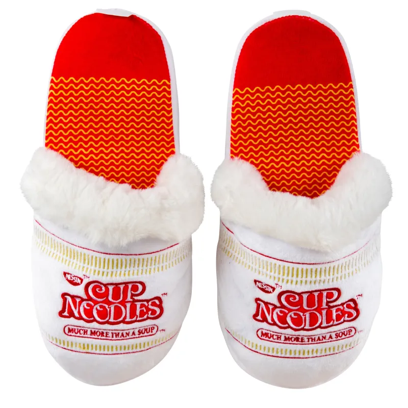 Cup Noodles Fuzzy Slip-On Slippers sold by Odd Sox