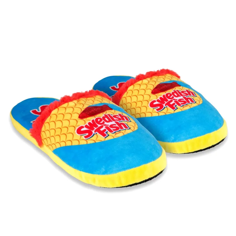Swedish Fish Fuzzy Slip-On Slippers sold by Odd Sox