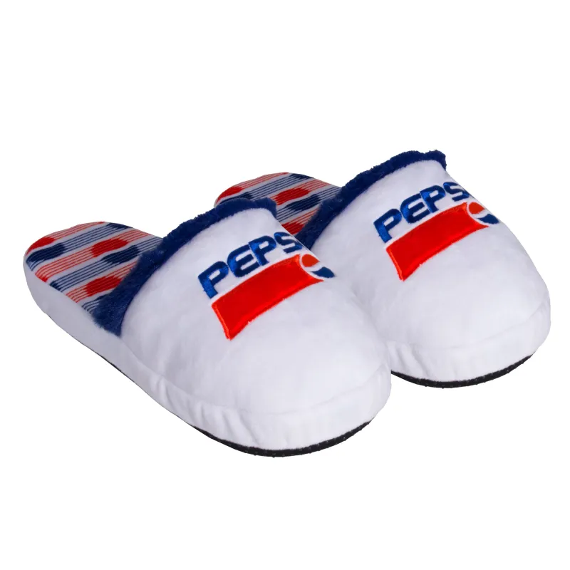 Pepsi Fuzzy Slip-On Slippers sold by Odd Sox