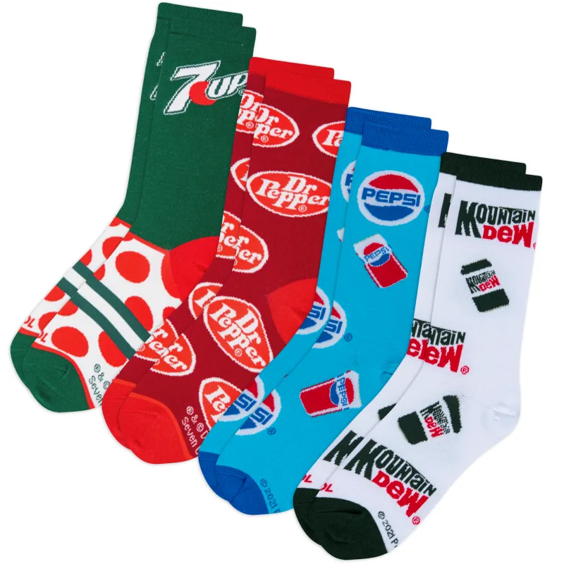 Retro Sodas  Women's Crew Socks 4-Pack sold by Odd Sox