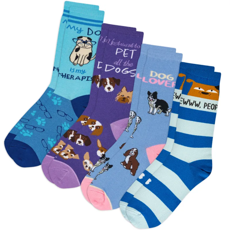Dog Lovers Women's Crew Socks 4-Pack made by Odd Sox